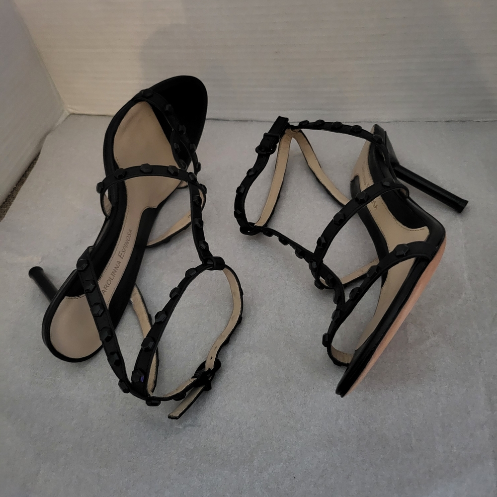 CAROLLINA ESPINOSA Black Studded Sandal Size 8M.